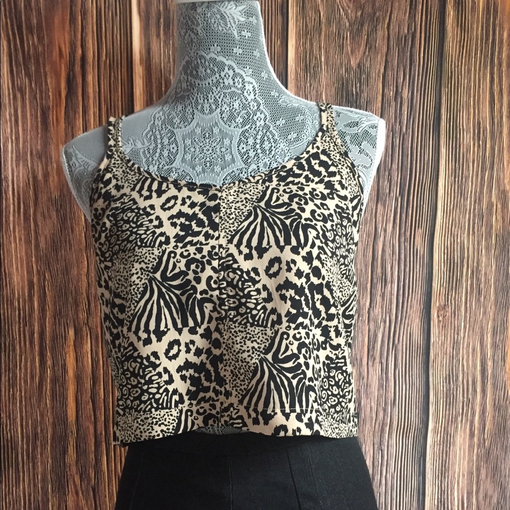 SILENCE + NOISE Leopard Crop Top